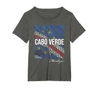 Ropa caboverdiana: Cabo Verde | Bandera Cabo Verde Camiseta, Mujer Tallas Grandes, Asfalto, 1XL Grande