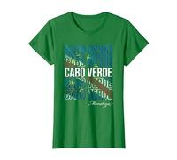 Ropa caboverdiana: Cabo Verde | Bandera Cabo Verde Camiseta, Mujer, Verde Kelly, XXL
