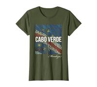 Ropa caboverdiana: Cabo Verde | Bandera Cabo Verde Camiseta, Mujer, Verde Oliva, XS