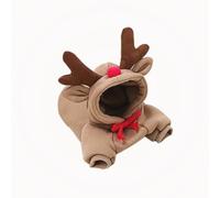 Ropa cálida de invierno para perro, lindo abrigo de frutas con capucha de forro polar para perros de mascotas, chaqueta para bulldog francés, chihuahua, ropa para Perro (café, S)