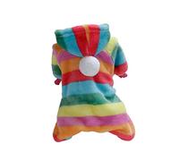 Ropa cálida para Mascotas, camisón de Invierno, Sudaderas con Capucha cálidas, Pijamas para niños, Abrigo Polar para Perros, Traje para Cachorros, Disfraz de Perro arcoíris cálido (AS)