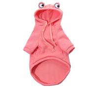 Ropa cálida para perros, lindo abrigo con capucha de forro polar para mascotas, chaqueta de disfraz para chihuahua francés, ropa para mascotas para perros medianos y niños (N, talla única)