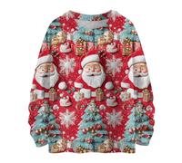 Ropa casa Mujer,Sudaderas Familiares,Christmas Sweaters For Women Plus Size Funny Long Sleeve Oversized Crewneck Knit Xmas Sweaters 2024 Sudaderas Cremallera Baratas (Hot Pink, M)