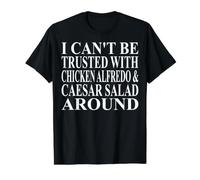 Ropa Chicken Alfredo | Increíble diseño Divertido de Ensalada César Camiseta gráfica económica, Hombre, Negro, L