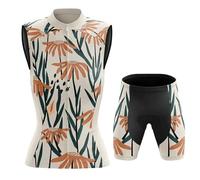 Ropa Ciclismo Mujer Conjunto Ciclista Verano Maillot Bici MTB Sin Mangas,Traje Bicicleta Chaleco Ciclo y Culotte Shorts con 19D Gel Acolchado,Completa de Jerseys Transpirable Secado Rápido(12,L)