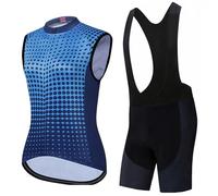 Ropa Ciclismo Mujer Verano Conjunto Ciclista Maillot Bici MTB Sin Mangas,Traje Bicicleta Chaleco Ciclo y Culotte Tirantes con 19D Gel Acolchado,Completa Jerseys Transpirable Secado Ráido(10,M)