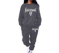 Ropa cómoda de casa Elegante Conjunto Deportivo de Sudadera y pantalón para Mujer, a la Moda e Informal, teletrabajo o días de Relax en el hogar