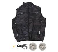 Ropa con aire acondicionado USB Ventilador de enfriamiento de USB con ventiladores ajustables de 3 velocidades para hombres Actividades de verano al aire libre Fibra de poliéster (XL)