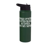 Ropa crema coagulada | Lindo diseño divertido para amantes de los bollos Stainless Steel Insulated Water Bottle