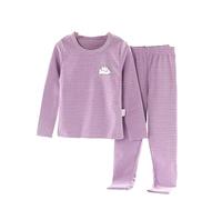 Ropa de Abrigo, Conjunto de Terciopelo para niños, Ropa Interior Grande para niños, Ropa de hogar a Rayas largas para niños y niñas Pijamas De De Invierno