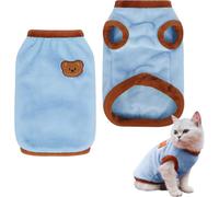 Ropa de algodón para gatos, ropa de punto de invierno acogedora para gatos y perros pequeños, suéter cálido para chihuahuas, Yorkshire Terrier y Corgis (azul, XL)