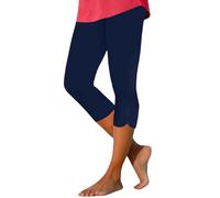 Ropa de algodón para mujer, pantalones de yoga de cintura alta, ligeros, cómodos, color sólido, suaves, casuales, pantalones de pijama para mujer, leggings de algodón de cintura alta, azul marino, 3XL
