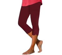 Ropa de algodón para mujer, pantalones de yoga de cintura alta, ligeros, cómodos, color sólido, suaves, casuales, pantalones de pijama para mujer, leggings de algodón de cintura alta, rosso, 3XL