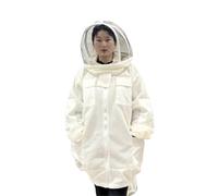 Ropa de apicultura de medio cuerpo de algodón transpirable, gruesa y antipicaduras 3D(White,3XL)