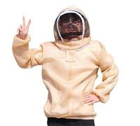 Ropa de apicultura Velo Capucha Guantes Sombrero Chaqueta de tela Traje protector de apicultura Equipo(Brown)