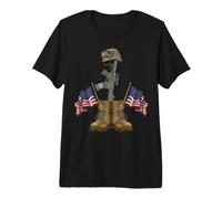 Ropa de Bandera Estadounidense de Soldado caído Battlefield Cross Camiseta Premium