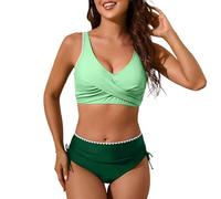 Ropa De Baño Traje De Baño Mujer Bañadores Mujer Sexy Bikini Reductor Pecho Bikinis Braga Alta Micro Mini Reductora Bañador Talla Grande Fatos Banho Mulher Sujetador Push Up Adolescentes Rojo Tiro