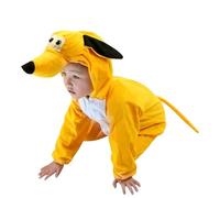 Ropa De Bebe - Body Bebe, Mono de disfraz de animal para niños, ideal para actuaciones, obras de teatro, fiestas y eventos. Conjunto a juego de jirafa, pollito, tigre y mono. (Yellow1, 8-9 Years)