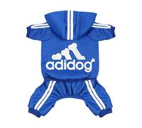 Ropa de bulldog francés, disfraz de cachorro para perros chihuahua, carlino, ropa para perros pequeños y medianos, sudaderas con capucha, azul, L