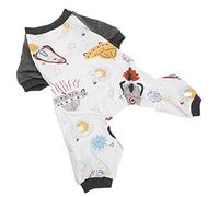 Ropa de Bulldog Francés, Lindo Cachorro Suave Pjs Montado para Perros Pajama de Poliéster Poliéster Patrón Naves Espaciales Perrito (S)