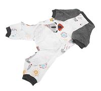 Ropa de Bulldog Francés, Lindo Cachorro Suave Pjs Montado para Perros Pajama de Poliéster Poliéster Patrón Naves Espaciales Perrito (XL)