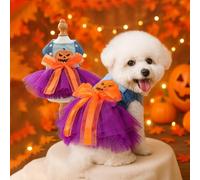 Ropa de calabaza de Halloween para perro, disfraz de gato, lindos trajes para mascotas, divertidos vestidos de otoño e invierno, cachorros, princesas (Halloween, XL)