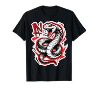 Ropa de Calle con grafitis de Fierce Cobra, Serpiente y Serpiente Camiseta gráfica económica, Hombre, Negro, L