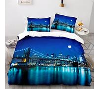 Ropa De Cama 200X200 con 2 Fundas De Almohada De 40X75Cm Microfibra Suave Fundas para Edredón New York Nueva York 200 X 200 Cm Funda Nórdica Cama 135 Impresión 3D