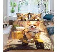 Ropa De Cama 90X190 Cm Perro Animal 3D Colcha Cama, Premium Poliéster Microfibra Conjuntos De Ropa De Cama con Cremallera Oculta, para Niños Muchachos -Dormir Confort -68292331995