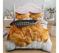 Ropa De Cama 90x190 Gato Zanahoria Microfibra 110gsm Fundas Nordicas Infantiles + 1 Pillowcase 50x75cm, Funda De EdredóN Adecuada para NiñOs