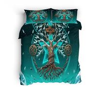 Ropa de Cama con Dibujos 220x240cm Tótem del árbol Helado Ropa de Cama Floral Cubierta Microfibra Impresa Doble Cara, Suave al Tacto, Cierre Invisible, sin decoloración