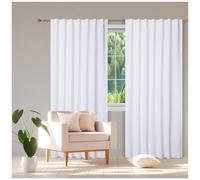 Ropa de cama Craft Khadi Cortina de algodn texturizado 50 x 72 pulgadas, color blanco (juego de 2)