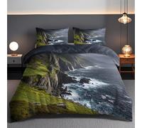 Ropa de Cama de 220x200cm - Naturaleza OceanoJuego de Ropa de Cama para Todo el año 3 Piezas - Funda nórdica con 2 Fundas de Almohada de 50x75cm - Costa Rocosa