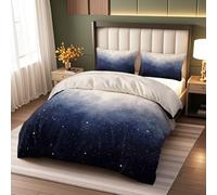 Ropa de Cama de 220x200cm - Universo Galaxia del Espacio ExteriorJuego de Ropa de Cama para Todo el año 3 Piezas - Funda nórdica con 2 Fundas de Almohada de 50x75cm - Blanco Azul
