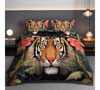 Ropa de Cama de Animales Salvajes 240x220cm - Tigre Juego de Ropa de Cama para Todo el año Impresión 3D 3 Piezas - con 2 Fundas de Almohada de 50 x 75 cm