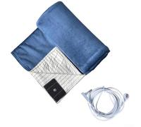 Ropa de cama de conexión a tierra, 50 x 70 cm de poliéster y algodón, fibra de plata conductora con cordón para varios ajustes (azul)