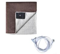Ropa de cama de conexión a tierra, 50 x 70 cm, poliéster y algodón, manta de conexión a tierra conductora de fibra plateada con cordón para varios ajustes (marrón)
