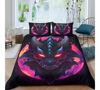 Ropa De Cama De Dragón Juego De Funda De Edredón Estampado En 3D Microfibra con 2 Fundas De Almohada Aplicable A para Adultos Y Niños Double（200x200cm）