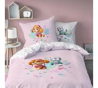 Ropa de cama de franela de 135 x 200 cm, franela de la Patrulla Canina, Skye & Everest, suave para otoño e invierno, 1 funda de almohada de 80 x 80 cm + funda nórdica de 135 x 200, 100% algodón, ropa