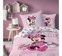 Ropa de cama de franela de Minnie Mouse, funda nórdica de 135 x 200 cm y 80 x 80 cm · Ropa de cama infantil para niñas · Disney 's Minnie Mouse · 2 piezas · 1 funda de almohada de 80 x 80 cm + 1 funda