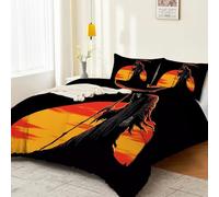 Ropa de Cama de Halloween de 220 x 240 cm, Suaves Microfibra Funda Nórdica con Sencillez Muerte Atardecer Estampada - Juego de Funda nórdica de Halloween para niños y niñas