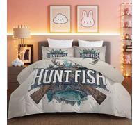 Ropa de Cama de Lujo para Dormitorio: Edredón Plumón 4 Estaciones 180 × 200 cm Gris con 2 Fundas, Relleno Nórdico Mullido Exquisito Letra Animal Ciervo