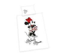 Ropa de Cama de Minnie Mouse, Disney, Funda de Almohada Aprox. 40 x 60 cm, Funda nórdica de 100 x 135 cm, con Cremallera, 100% algodón