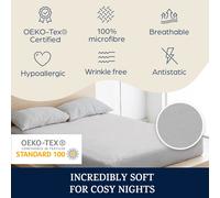 Sleepwise Soft Wonder Sabana Bajera, Sábanas Bajeras para Camas Dobles de Microfibra Oeko-Tex®, Funda Colchón Lavable a Máquina, Transpirables, Antiestáticas e Hipoalergénicas, 140-160 x 200