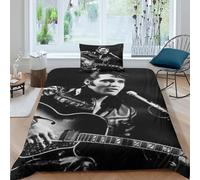 Ropa De Cama Elvis Presley Impreso En 3D con Funda De Almohada Juego De Funda Nórdica De con Cierre De Cremallera De Microfibra 2 Piezas Single（135x200cm）