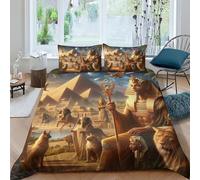 Ropa De Cama Faraón Egipcio Funda De Edredón De Y Diseño De Súper Suave Juego De 3 Piezas con Cierre De Cremallera con Impresión 3D De Microfibra Adecuado para Adultos