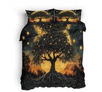 Ropa de Cama Flannel 135x200cm Luna De árbol Grande Ropa de Cama Microfibra Textil Suave con Cremallera Invisible y diseño Impreso por Ambos Lados, Uso Diario
