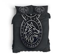 Ropa de Cama Flannel 135x200cm Tótem del Lobo Ropa de Cama Microfibra Textil Suave con Cremallera Invisible y diseño Impreso por Ambos Lados, Uso Diario