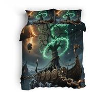 Ropa de Cama Matrimonio 200x200cm Árbol De Cadena Mágica Funda nórdica Cama Infantil Funda Reversible de Microfibra Suave y Transpirable con Cremallera Oculta y Estampado Doble Cara