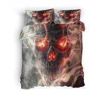Ropa de Cama Matrimonio 200x200cm Llama De Calavera Funda nórdica Cama Infantil Funda Reversible de Microfibra Suave y Transpirable con Cremallera Oculta y Estampado Doble Cara